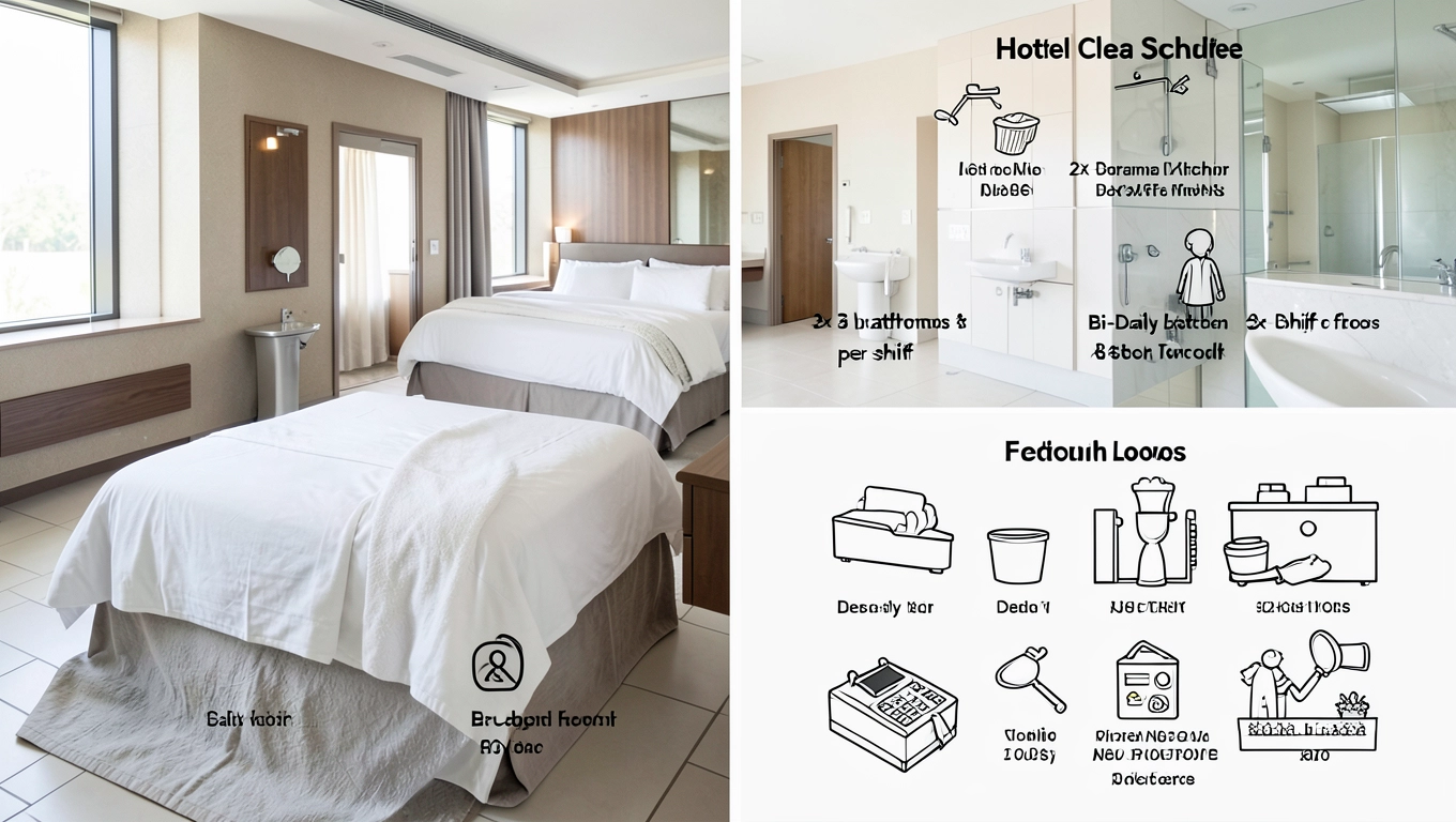 Częstotliwość sprzątania w harmonogramie hotelu