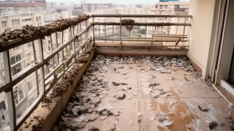 jak posprzątać balkon po gołębiach