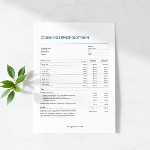 Wycena Usługi Sprzątania Wzór