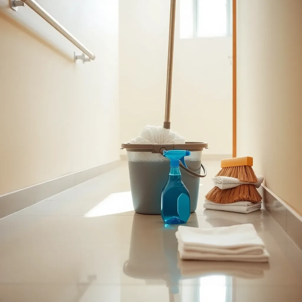 Sprzątanie klatki schodowej w bloku