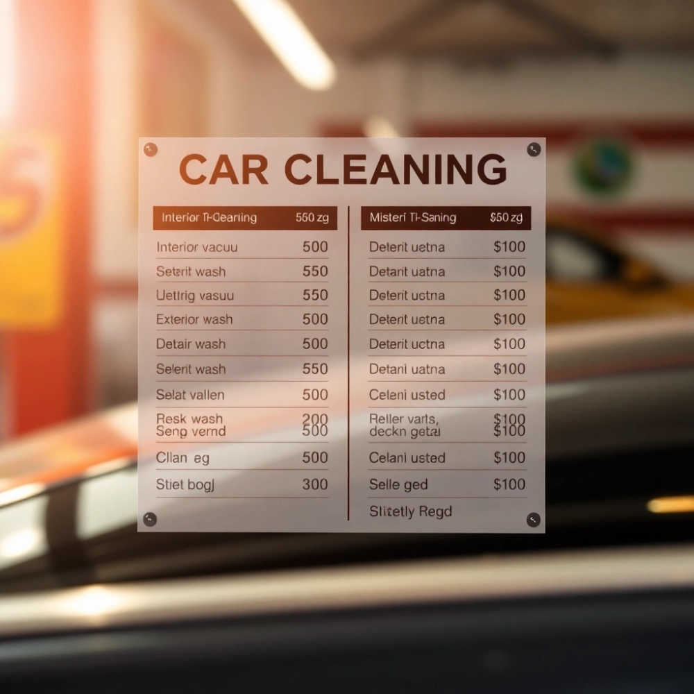 Sprzątanie Samochodu Cennik